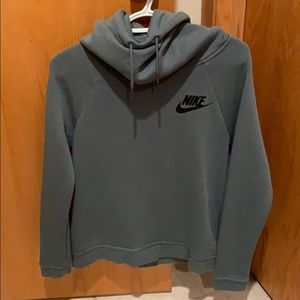 Green Nike hooded cowl sweat shirt
